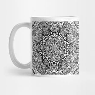 Black and white mandala pattern Mug